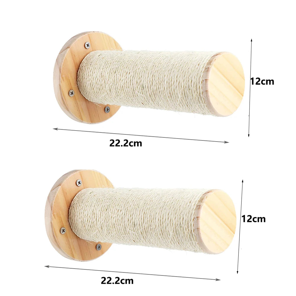 50cm Wall-Mounted Cat Climbing Frame – Hammock, Ladder & Sisal Scratch Post for Indoor Cats