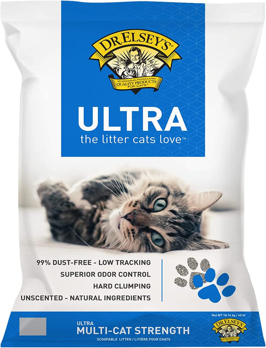 Premium Unscented Cat Litter – Natural, Low Dust, Superior Odor Control, Hard Clumping for Multi-Cat Homes (40 lbs)