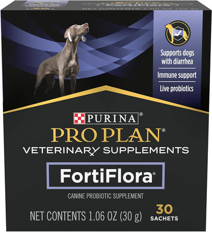 Purina Pro Plan Fortiflora Dog Probiotic – Veterinary Canine Nutritional Supplement, 30-Count Box